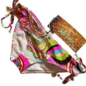 Luli Fama‎ Pura Vida Adjustable Sides Full Bikini Bottom nwt